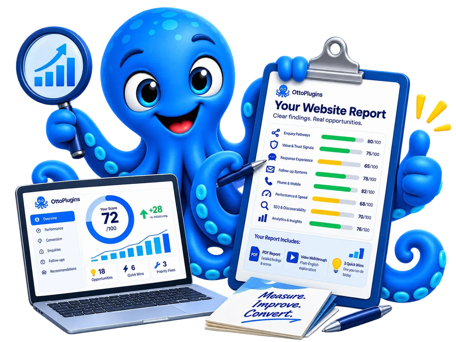 Otto presenting a monthly report